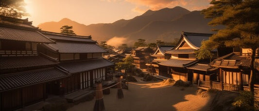 A historic japanese village on sunset - made with Generative AI tools