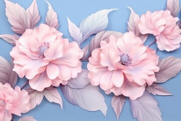 3D illustration of delicate flower leaves in watercolor style. (Generative AI)
