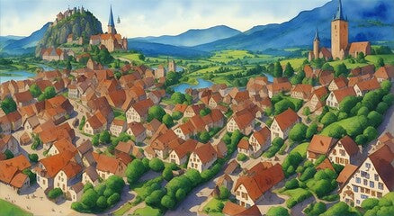 A beautiful view of medieval town