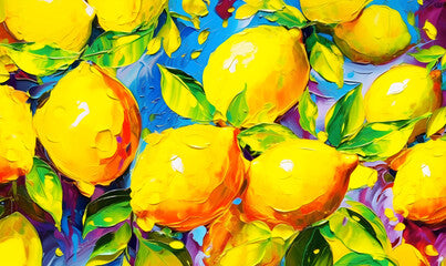 Lemons oil painting in fauvism style generated by AI