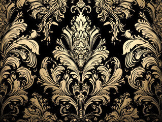 A lavish wallpaper illustration inspired by baroque style, characterized by ornate patterns and grandeur, creating a visually stunning and refined ambiance. Generative AI..