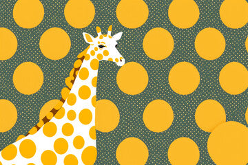Abstract giraffe skin pattern background. Giraffe portrait cartoon. Generative AI
