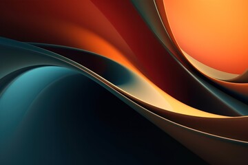Blue and Orange Minimalist Modern Abstract Motion Background - Generative AI
