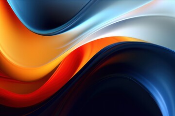 Blue, Orange and White Minimalist Modern Abstract Motion Background - Generative AI