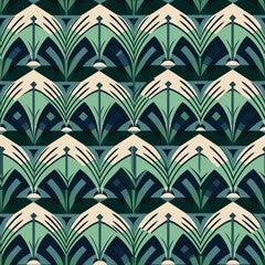 A Continuous Repeating Tile Pattern with an Overlapping Art Deco Design | Generative AI