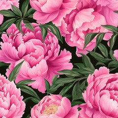 Beautiful flowers pink peonies with green leaves, Generative AI, generative artificial intelligence