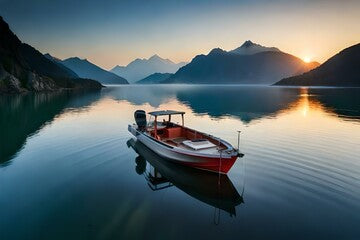 boat on the lake generated by AI technology