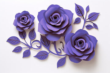 ペーパークラフトの紫のバラ~GenerativeAI