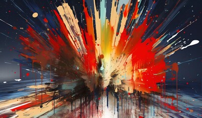 Abstract painting with splashes, generative ai