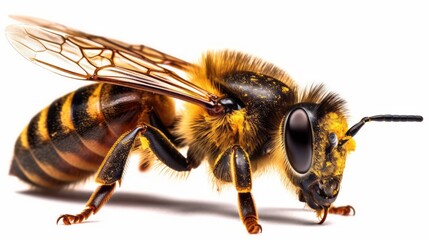 A bee isolated on white background. Generative AI