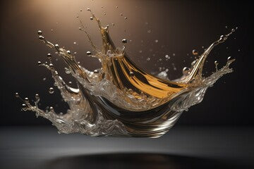 a colorful water splash on a gradient background. ai generative
