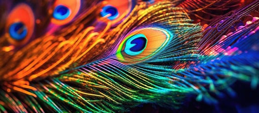 Abstract macro peacock feather