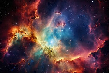 Nebula and galaxies in space. Elements of this image furnished by NASA, A breathtaking image of a bustling colorful galaxy, AI Generated
