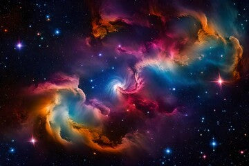 A beautifully patterened galaxy in space - Generative AI