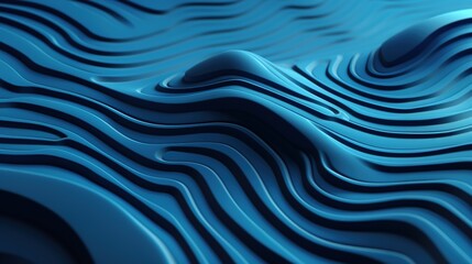 Abstract blue metal surface with curved lines
