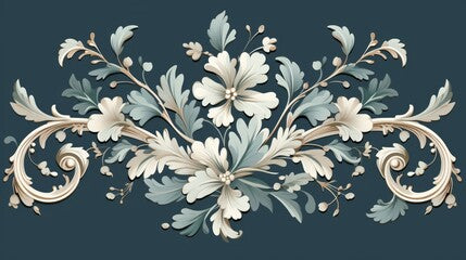 pattern in rococo style, victorian style, in renaissance style, in baroque style. Vector illustration generative ai