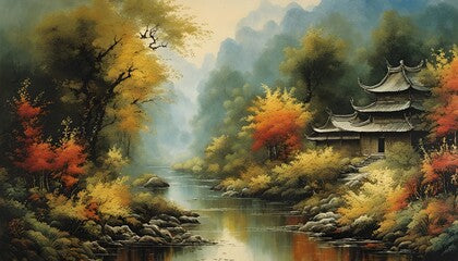 Countryside Chinese traditional painting