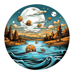 A captivating Christmas cookies t-shirt design presenting a magical cookie lake, Generative Ai