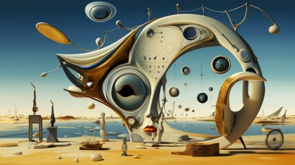 3d illustration of an alien planet in the desert. 3d rendering.