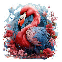 A captivating flamingo t-shirt design inspired by the concept of timelessness, Generative Ai