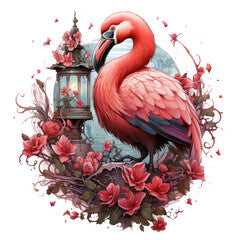 A captivating flamingo t-shirt design capturing the essence of a secret garden, Generative Ai