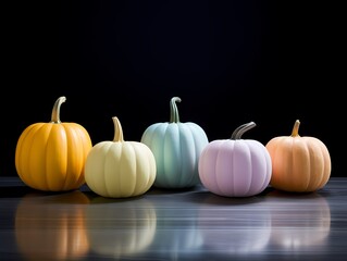 A Halloween pumpkin artwork using complementary pastel colors, with a touch of minimalism, and apply the Liquify style to enhance its visual appeal.