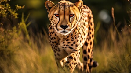 A breathtaking shot of a cheetah his natural habitat, showcasing his majestic beauty and strength.