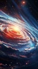 A beautiful spiral galaxy captured by an artist's skilled impression