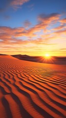 A beautiful desert landscape at sunset