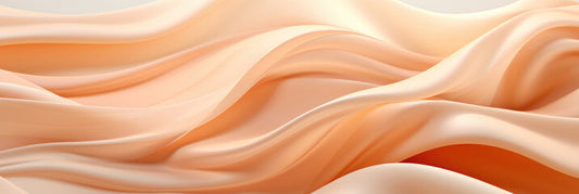 Abstract background banner, beige and orange chiffon background, warm background made of luxurious silk fabric