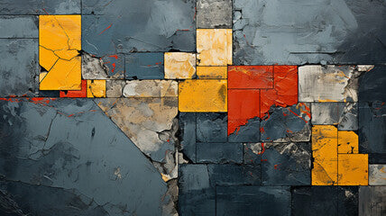 Abstract design with geometric shapes. Dirty grunge surface. Rough and modern with concrete textures.