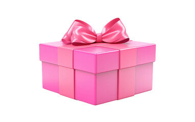3D Cartoon Minimal Pink Gift Box on isolated background