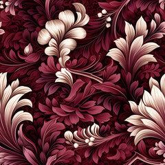 Baroque pattern on bordo background flowers classic seamless pattern