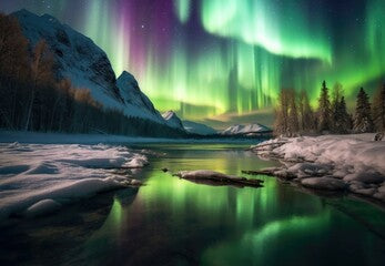 "A Dance of Colors: Intense Northern Lights in a Picture" Generativ Ai,