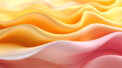 Abstract background with smooth yellow, pink and white colored waves