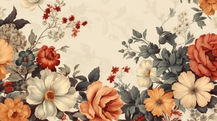 A banner featuring a vintage floral pattern