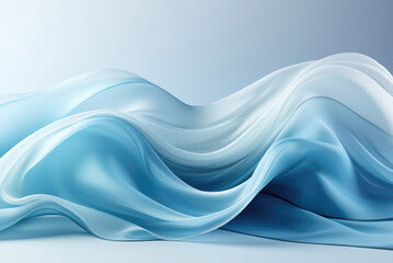 Abstract background in the form of blue waves made of fabric