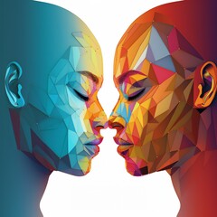 abstract colorful kiss illustration empathy