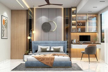 3D illustration of a bedroom modern design