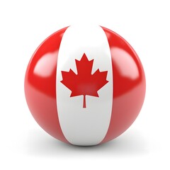 3d ball in national colors of Canada