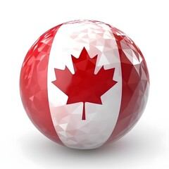 3d ball with Canada flag isolated on white background