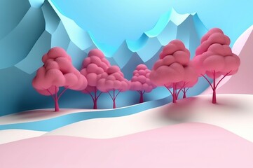 Abstract 3d landscape deep. Wild style product minimal rural. Generate Ai