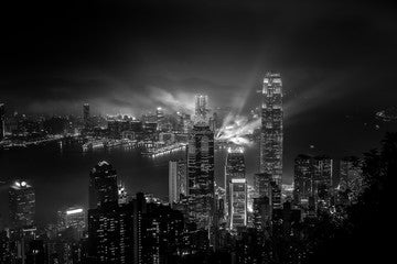Hong Kong Cityscape Black & White